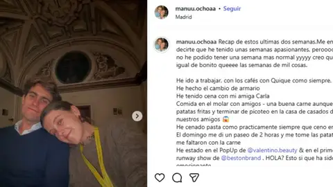 Manuela Ochoa interpreta los mensajes de apoyo en redes como "abrazos que Pedro me manda desde el cielo" Manuela Ochoa interpreta los mensajes de apoyo en redes como "abrazos que Pedro me manda desde el cielo"