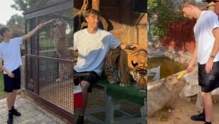 Dean Huijse, en un zool&oacute;gico privado de Dub&aacute;i