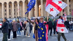 Imagen de archivo de las manifestaciones frente al palacio presidencial.