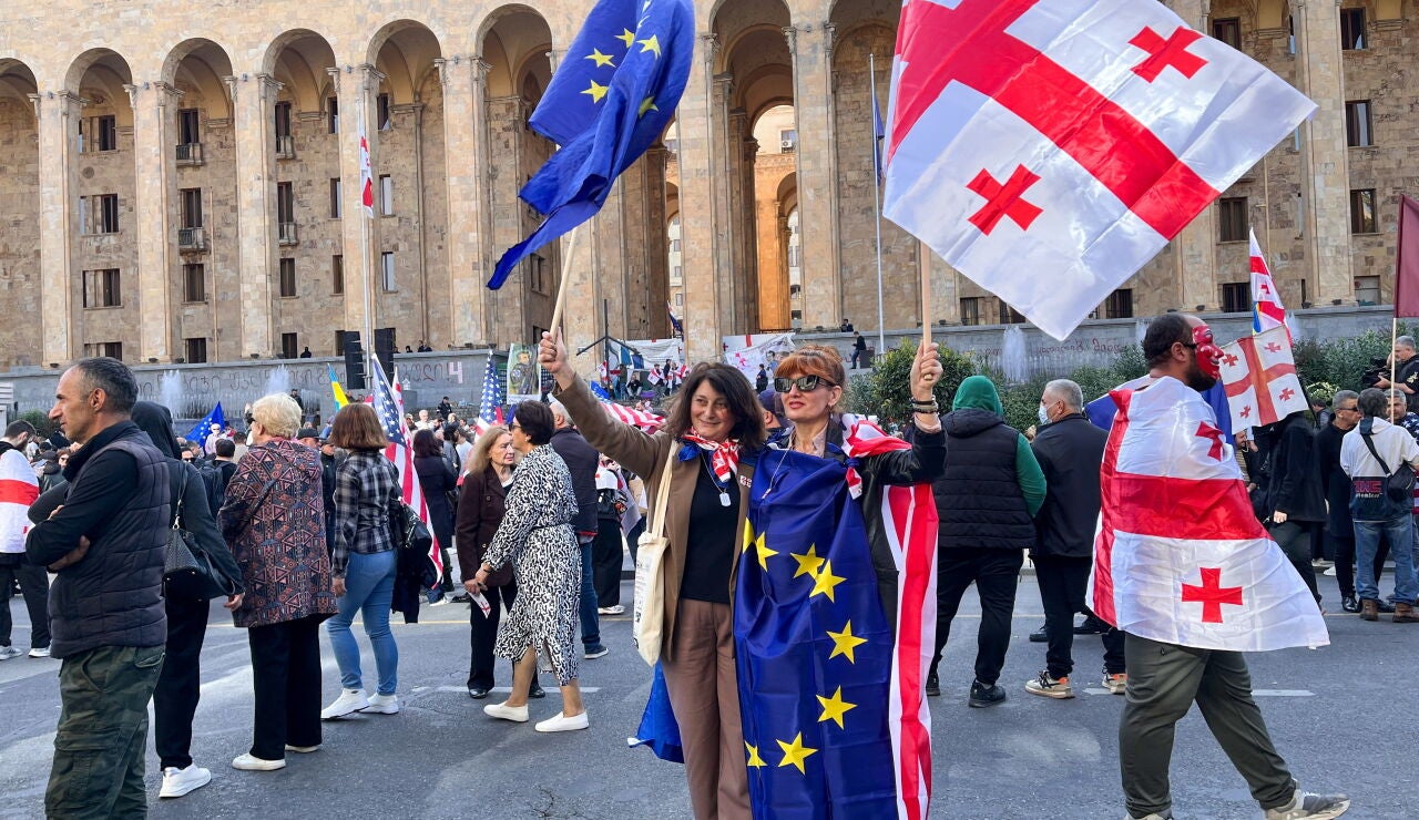 Imagen de archivo de las manifestaciones frente al palacio presidencial.