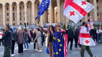 Imagen de archivo de las manifestaciones frente al palacio presidencial.