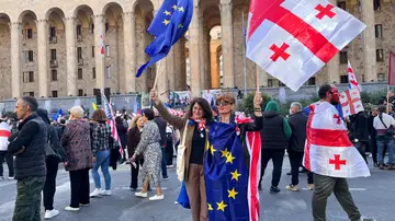 Imagen de archivo de las manifestaciones frente al palacio presidencial. Imagen de archivo de las manifestaciones frente al palacio presidencial.