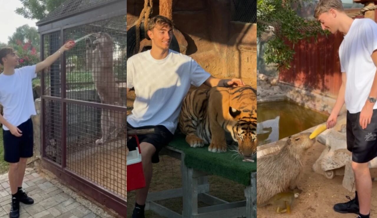 Dean Huijsen y sus vacaciones en Dub&aacute;i entre tigres, serpientes, pumas y cocodrilos