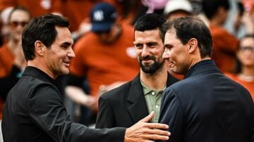 Federer, Nadal y Djokovic en el homenaje de Roland Garros al tenista balear