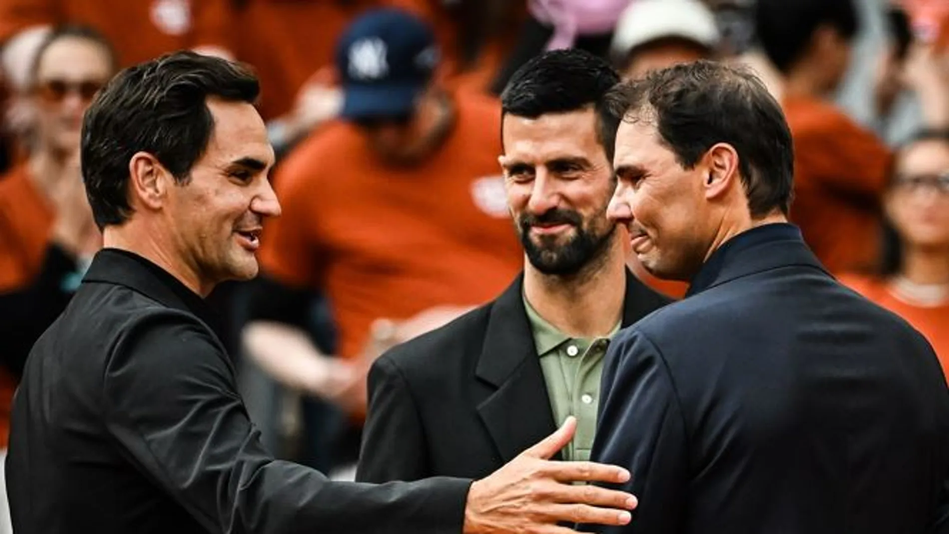 Federer, Nadal y Djokovic en el homenaje de Roland Garros al tenista balear Federer, Nadal y Djokovic en el homenaje de Roland Garros al tenista balear