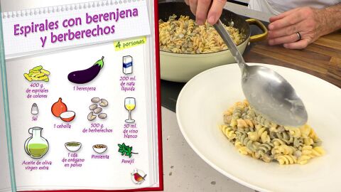 Ingredientes espirales con berenjena
