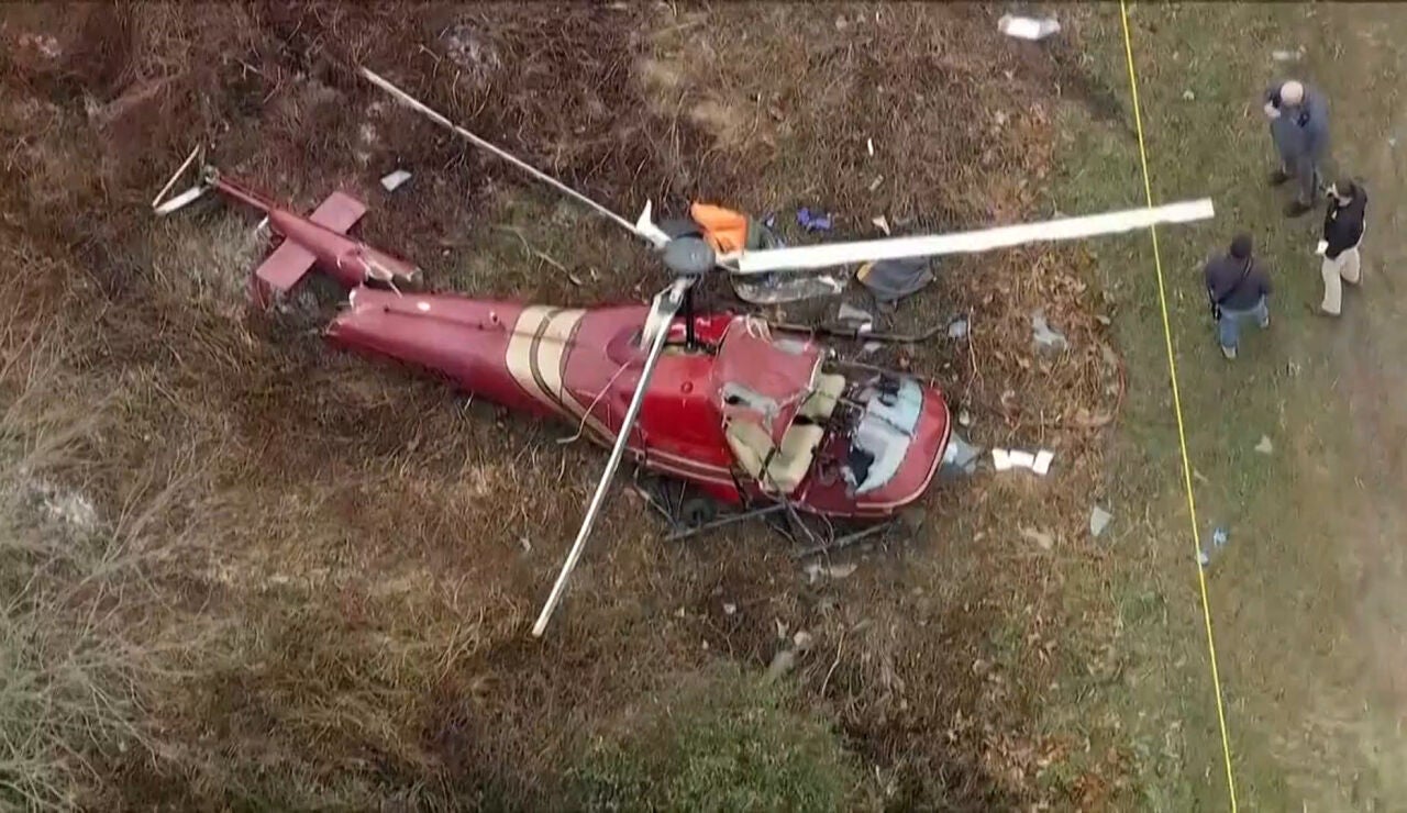 Uno de los helic&oacute;pteros accidentados