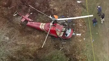 Uno de los helicópteros accidentados Uno de los helicópteros accidentados