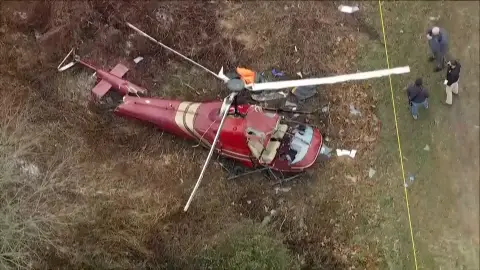 Uno de los helicópteros accidentados Uno de los helicópteros accidentados