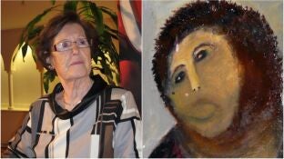 A la izquierda, una imagen de archivo de Cecilia Gim&eacute;nez. A la derecha, el Ecce Homo de Borja.