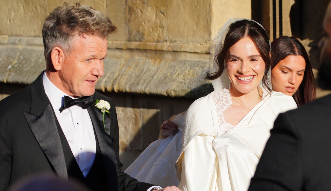 Gordon Ramsay y su hija Holly en su boda