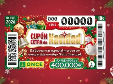 Premios del Sorteo de lotería del Cupón Extra de Navidad ONCE del 1 de enero 2026 Premios del Sorteo de lotería del Cupón Extra de Navidad ONCE del 1 de enero 2026