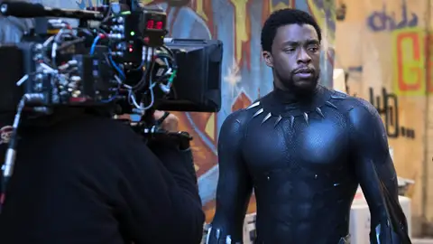 Rodaje de Black Panther, con Chadwick Boseman Rodaje de Black Panther, con Chadwick Boseman