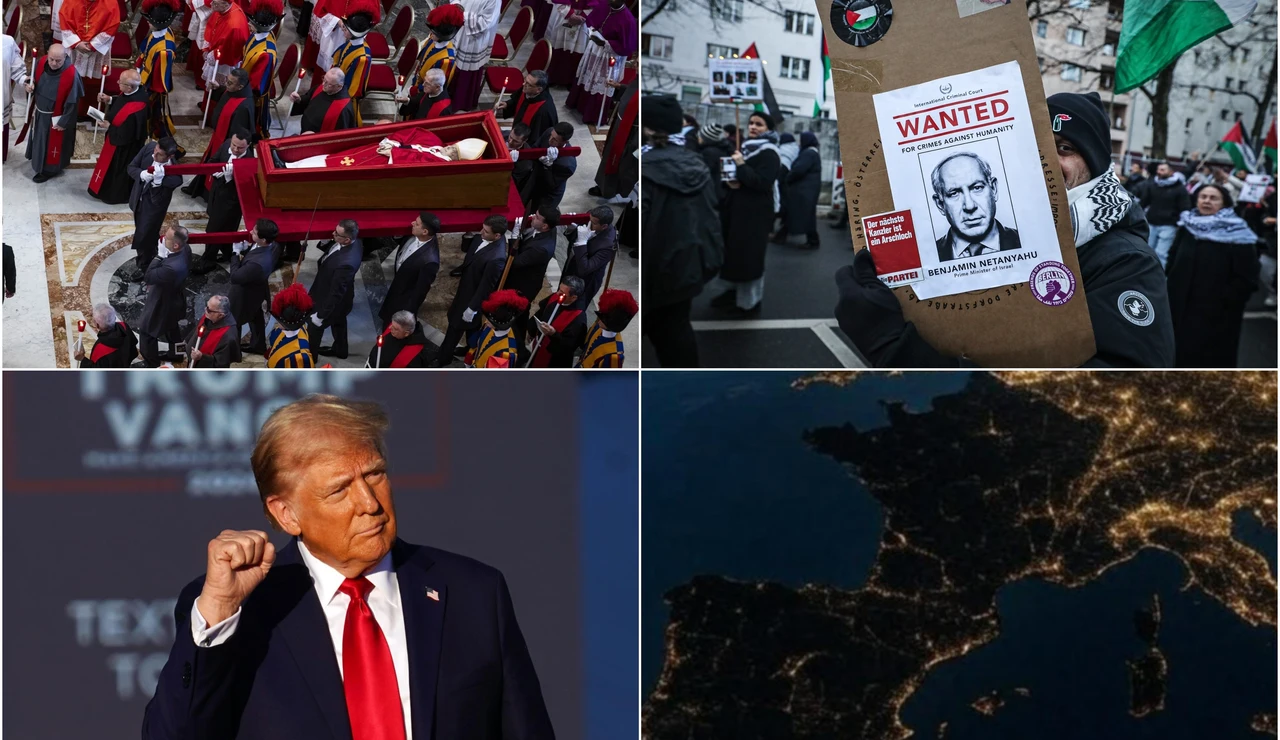 Funeral del papa, manifestación contra Netanyahu, celebración de Trump e imagen aérea del apagón