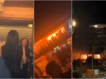 Im&aacute;genes del incendio en Crans Montana, Suiza