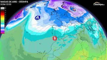 Masas de aire frío este domingo. Masas de aire frío este domingo.