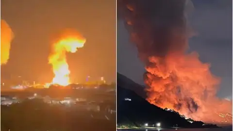 Imágenes del momento de los bombardeos Imágenes del momento de los bombardeos