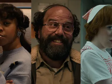 Erica, Murray y Vickie en Stranger Things 5 Erica, Murray y Vickie en Stranger Things 5