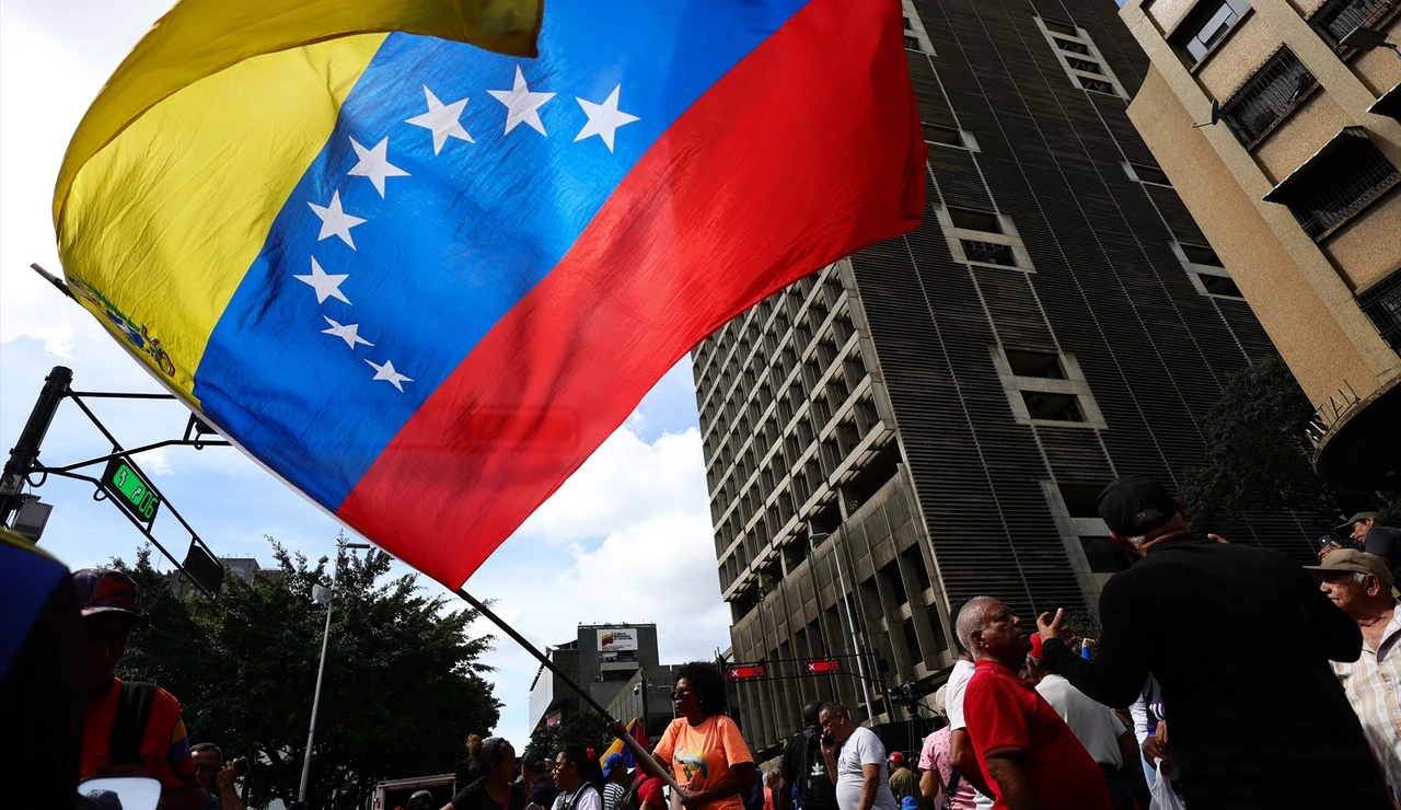 Marcha en Caracas tras la detención de Nicolás Maduro