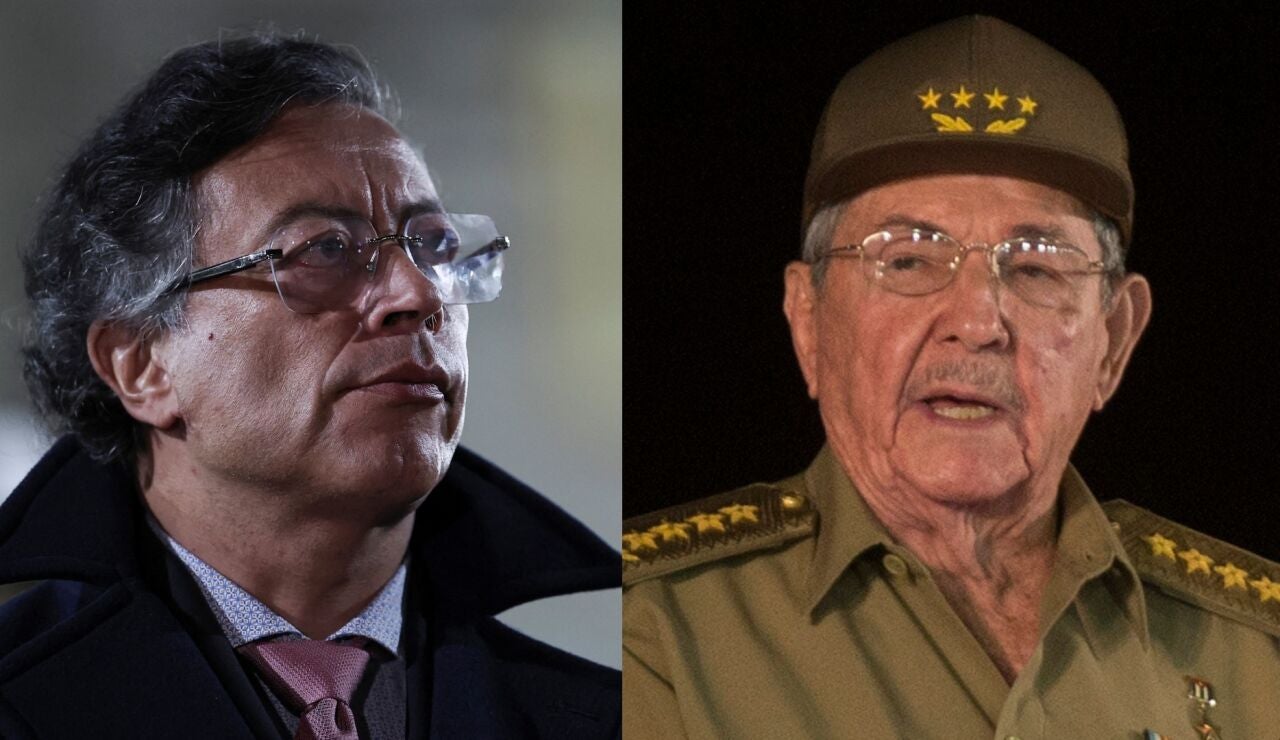 Gustavo Petro y Ra&uacute;l Castro