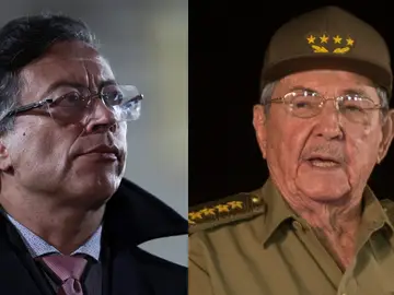 Gustavo Petro y Raúl Castro Gustavo Petro y Raúl Castro
