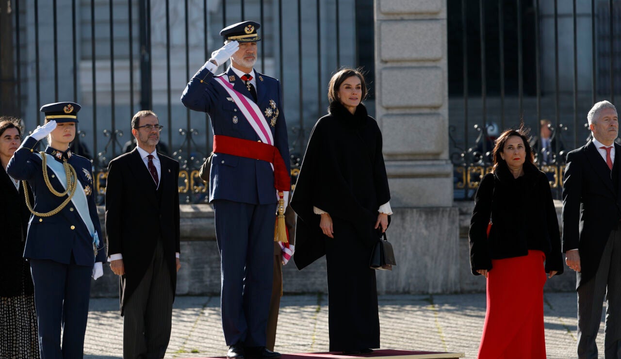 El rey Felipe VI, la princesa Leonor y la reina Letizia presiden la ceremonia de la Pascua Militar