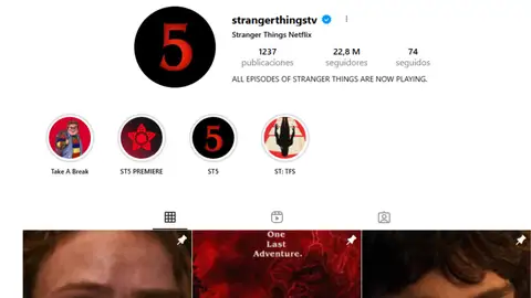 Cuenta de Stranger Things en Instagram Cuenta de Stranger Things en Instagram