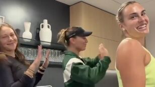 Paula Badasa, Aryna Sabalenka y Amanda Anisimova