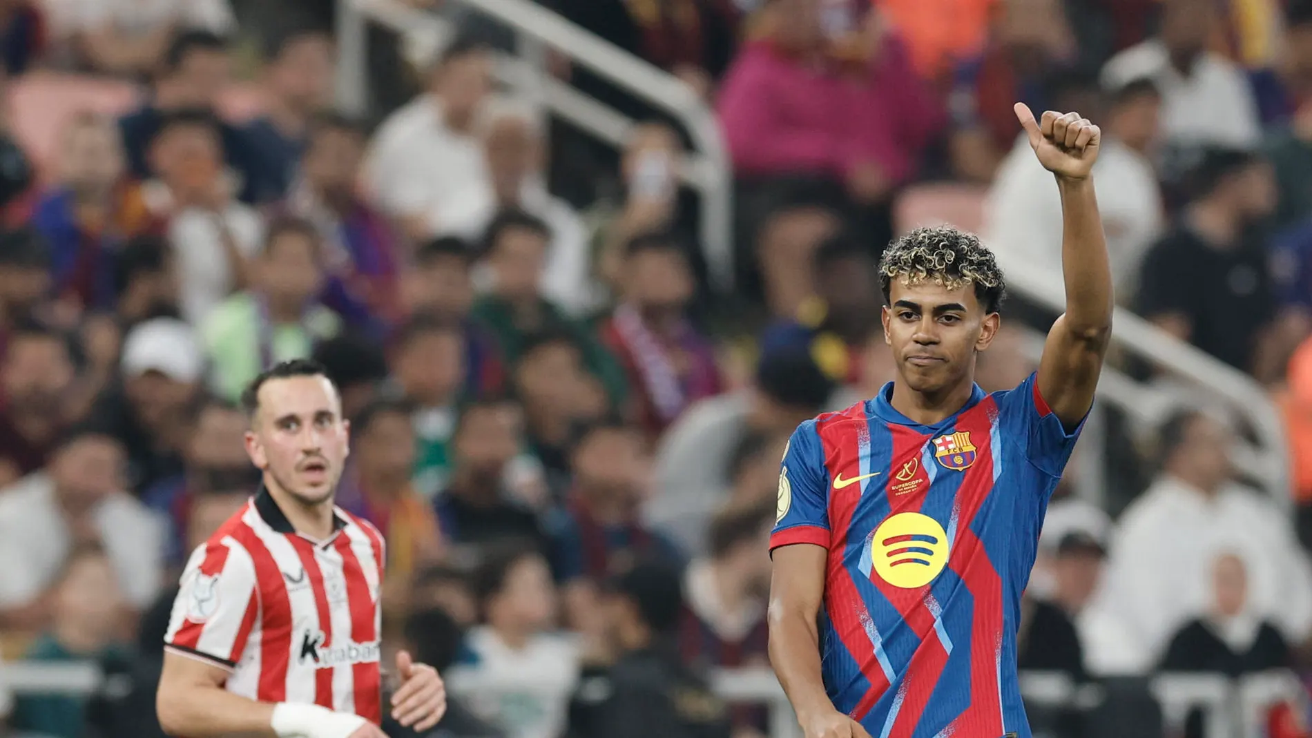 Lamine Yamal, en el partido contra el Athletic Lamine Yamal, en el partido contra el Athletic