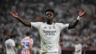 Vinícius, en el partido de Supercopa ante el Atleti en Yeda Vinícius, en el partido de Supercopa ante el Atleti en Yeda