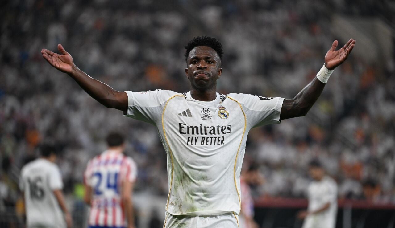 Vin&iacute;cius, en el partido de Supercopa ante el Atleti en Yeda