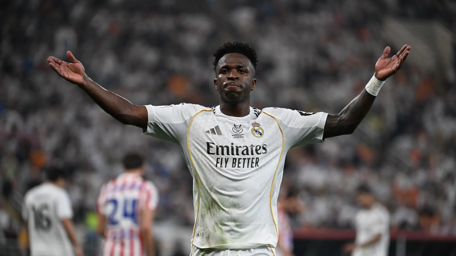 Vinícius, en el partido de Supercopa ante el Atleti en Yeda Vinícius, en el partido de Supercopa ante el Atleti en Yeda