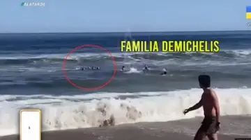 El momento del rescate de Martín Demichelis y su familia en Punta del Este El momento del rescate de Martín Demichelis y su familia en Punta del Este