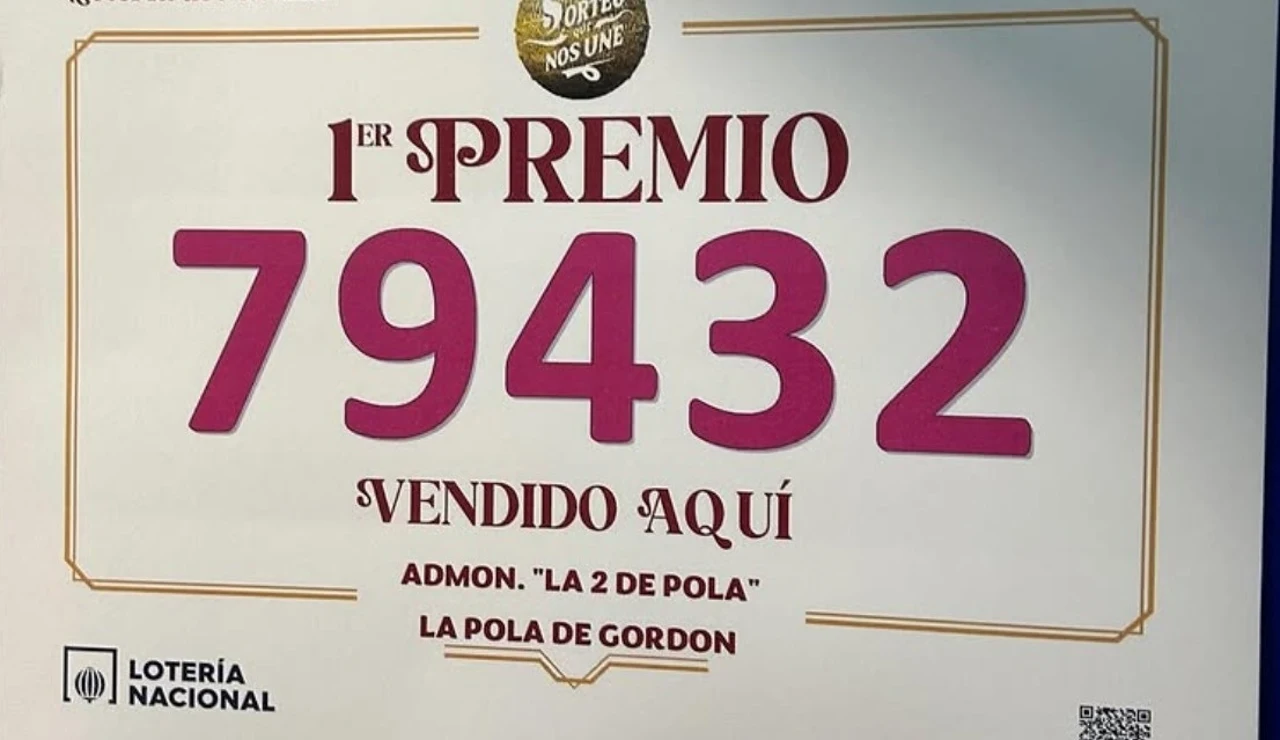 Imagen del número premiado en el Sorteo de Navidad de la Lotería, repartido entre los vecinos de Villamanín (León).