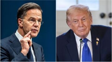A la izquierda, el secretario de la OTAN, Mark Rutte, a la derecha, el presidente de EEUU, Donald Trump