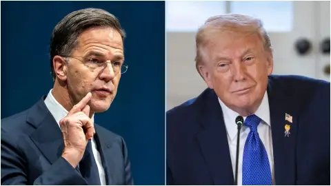 A la izquierda, el secretario de la OTAN, Mark Rutte, a la derecha, el presidente de EEUU, Donald Trump A la izquierda, el secretario de la OTAN, Mark Rutte, a la derecha, el presidente de EEUU, Donald Trump
