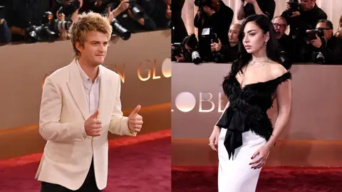 Joe Keery y Charli XCX en los Globos de Oro Joe Keery y Charli XCX en los Globos de Oro