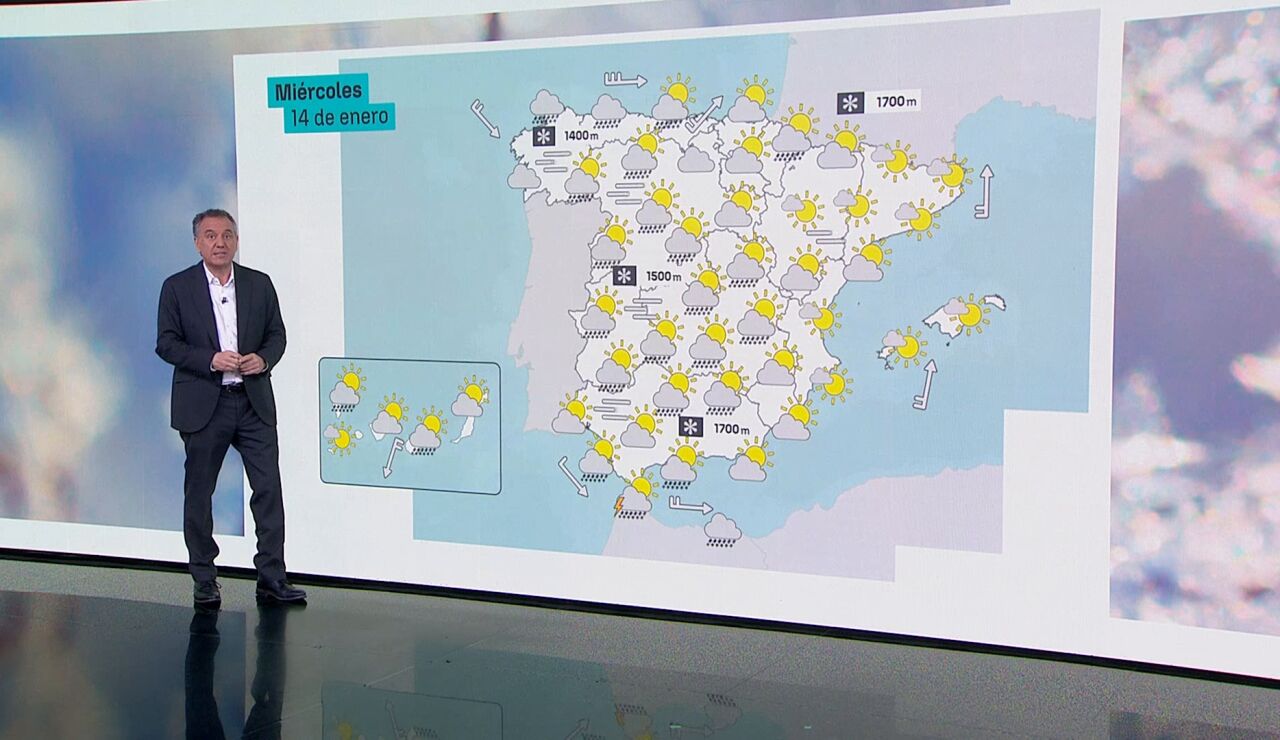 El tiempo del mi&eacute;rcoles 14 de enero