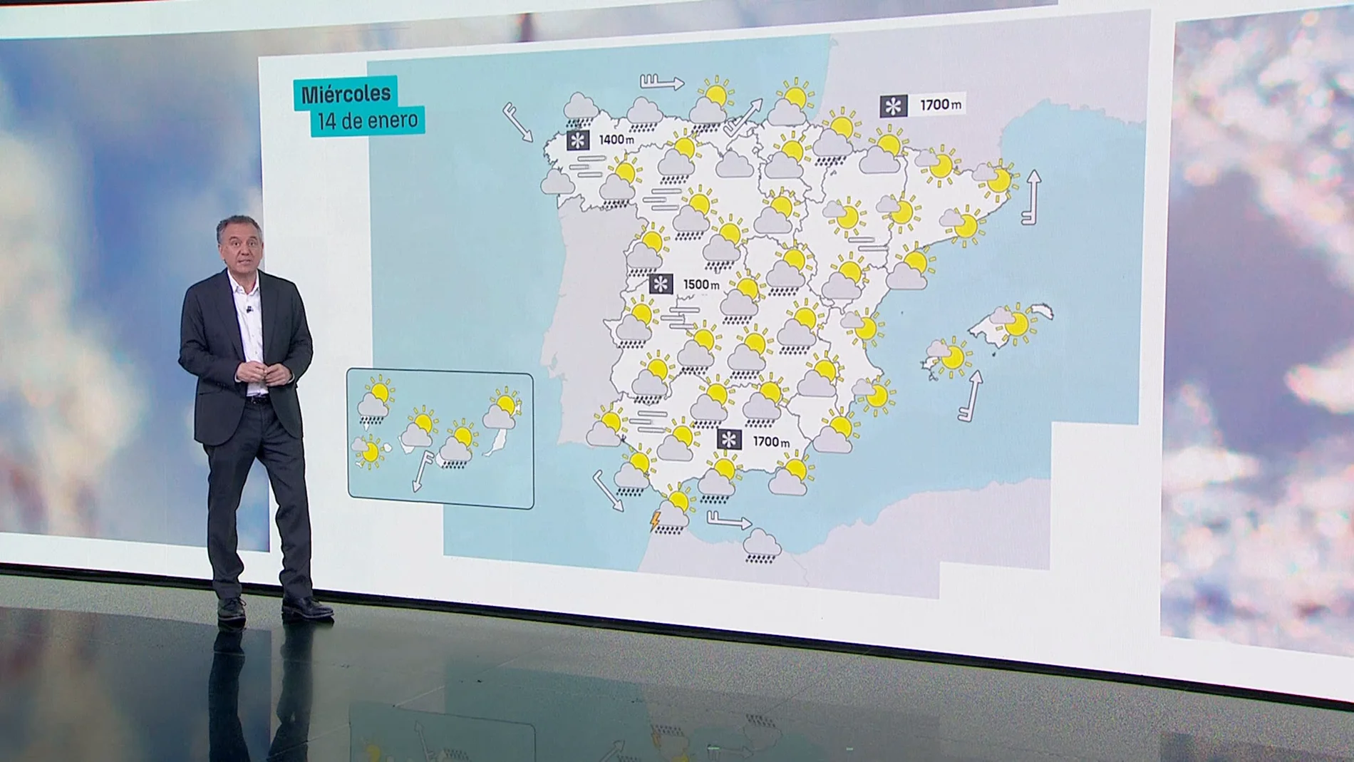 El tiempo del miércoles 14 de enero El tiempo del miércoles 14 de enero