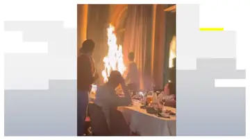 Una bengala provoca un incendio en un restaurante de Madrid Una bengala provoca un incendio en un restaurante de Madrid