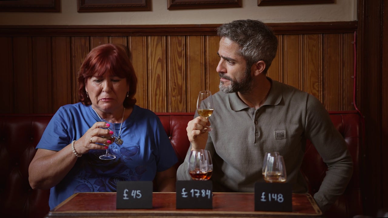 Mercedes y Roberto Leal se enfrentan a una cata de Whisky Mercedes y Roberto Leal se enfrentan a una cata de Whisky