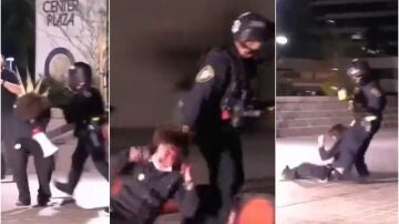 Violentas im&aacute;genes durante las protestas en California