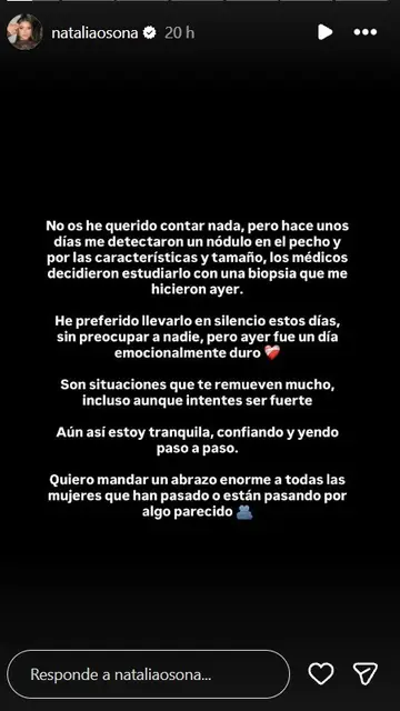 Comunicado de Natalia Osona Comunicado de Natalia Osona