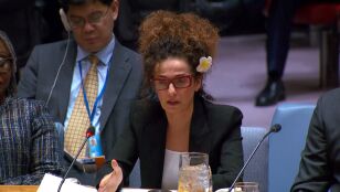 La representante de Ir&aacute;n Masih Alinejad en el Consejo de Seguridad de la ONU