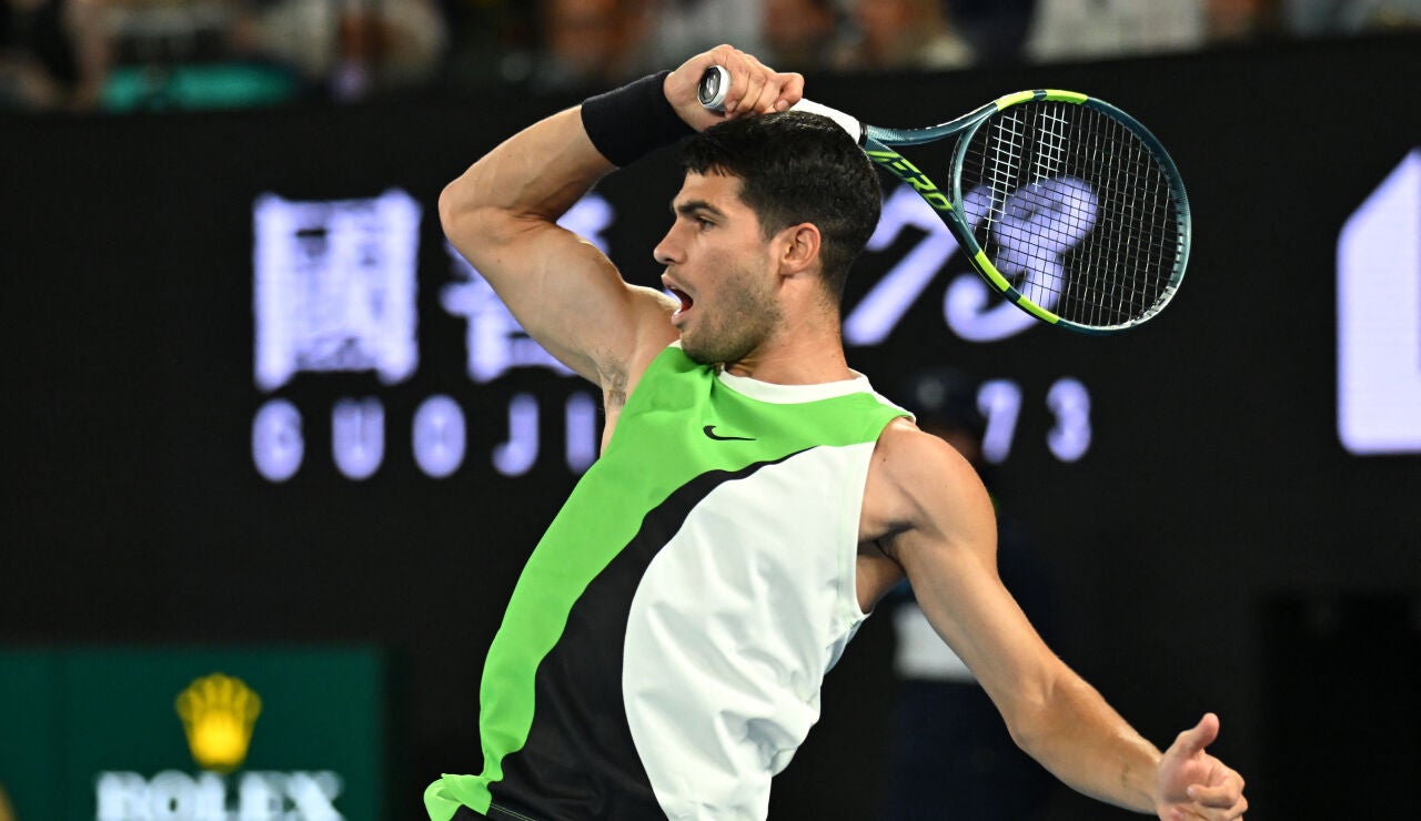 Alcaraz durante el Open de Australia 2026