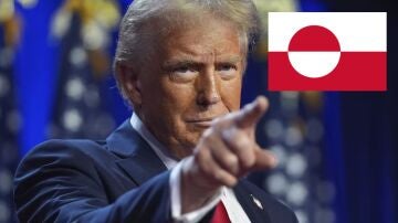 Imagen de archivo de Donald Trump y de una bandera de Groenlandia. 
