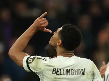 Bellingham celebra su gol al Mónaco Bellingham celebra su gol al Mónaco