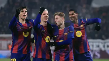 Dani Olmo celebra su golazo al Slavia de Praga Dani Olmo celebra su golazo al Slavia de Praga