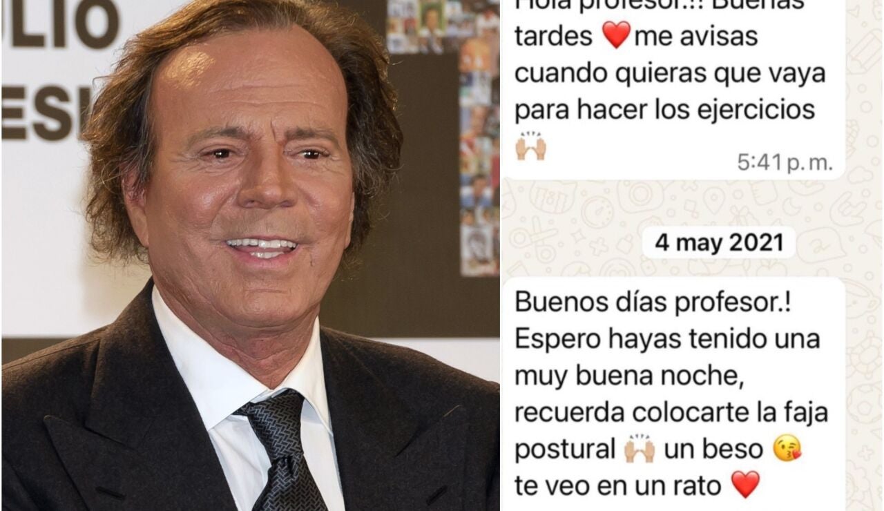 Julio Iglesias, junto a los mensajes de WhatsApp publicados por el cantante
