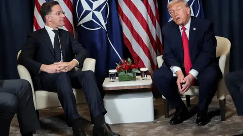 El pacto entre Trump y Rutte sobre Groenlandia Donald Trump y Mark Rutte, reunidos en Davos
